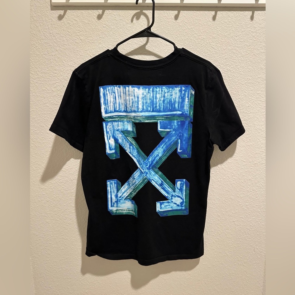 Off-White Marker Short Sleeve Slim Tee ‘Black/Blue’ | Men’s Size M